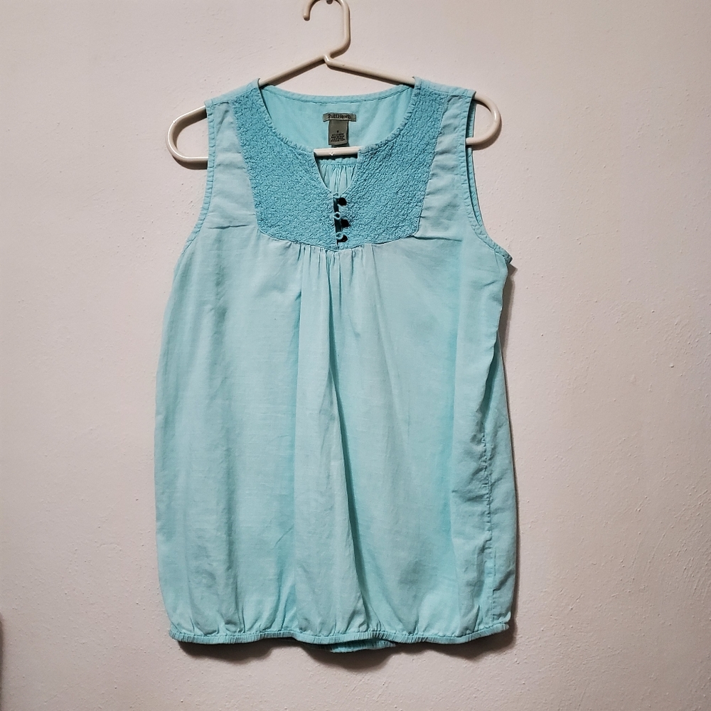 Ruff Hewn Light Blue Partial Button Top - Picture 4 of 6